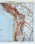 1911 Stieler Map Peru Bolivia Chile Argentina Lima Cuzco La Paz - South America