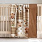 Highland Cow Baby Blanket Western Minky Blankets Boys Girls Nursery Room Decor