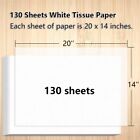 130 Sheets 20 x14  White Wrapping Tissue Paper Bulk For Gift Bags Christmas W   