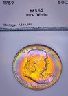 1959 Unc Franklin Half Dollar - Pcgs Ms62  Fbl     Beauty    
