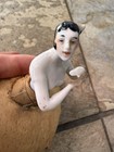 Pretty 1930s Hand Painted Art Deco Half Doll Pincushion Missing Finger
