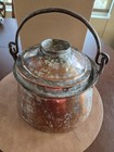 Vtg Hand Hammered Copper Pot W tin Lining  Lid And Swing Handle