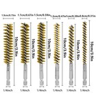 6x 1 4 Inch Hex Shank Brass Bore Cleaning Wire Brushes 8-19mm For Power Drill