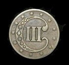 1853 - Three Cent Silver Piece 3c Iii Trime Actual Coin Shown  