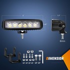 2pcs 18w 6inch Led Light Bar Flood Led Pods Offroad Led Work Light