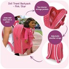 Badger Basket Doll Travel Backpack With Storage Pockets - Pink Stars