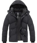 Wantdo Men s Waterproof Puffer Jacket Warm Winter Coat With Removable Hood
