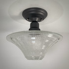 Vintage Pressed Glass Shade New Semi-flush Ceiling Light Fixture