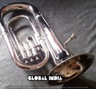 Euphonium Horn 3 Valve Pure Brass Metal In Chrome Polis cushion Case   Free Ship
