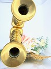 Antique Pair Of Brass Candlesticks     Large Late 19th Century Victorian Candles
