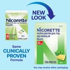 Nicorette Nicotine Polacrilex Gum  Stop Smoking Aid  4 Mg  Mint  170 Pieces