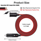 13 Ft Car Cigarette Lighter Socket Extension Cord Cable Heavey Duty Adapter 12v