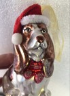 Cavalier King Charles Spaniel Dog Glass Christmas Ornament New With Santa Hat 