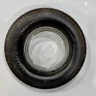 Vintage Cooper Armored Cord Rubber Tire Advertising Ashtray W glass Insert 