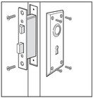 Defiant Mortise Lock Set Satin Brass Victorian Glass Knobs Entry Keys 1008383922