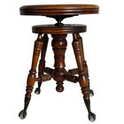 Vintage 19th Century Marble Claw   Ball Foot Piano Organ Swivel Stool Antique