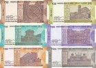 India 10 20 50 100 200 500 Rupees 2023 P 109 110 111 112 113 114 Unc Set 6 Pcs