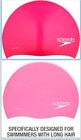 Speedo Silicone Long Hair Swim Cap Pink Nwt