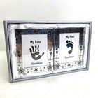 My First Hand   Foot Print Photo Frame Silver Tone Baby Nursery Little Angel