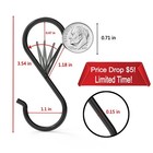 12 Pack Heavy Duty Metal 3 5  S Hooks With Safety Buckle For Hanging Kitchen Ute