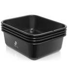 4-pk Commercial Bus Box utility Tub - Plastic Storage Bin Dish Basin  11l Blk
