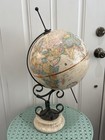 Replogle Vintage 12    World Classic Series Globe W decorative Metal On Stone Base