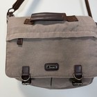 Oxa Military Canvas Messenger Bag Gray Brown Crossbody Laptop Satchel