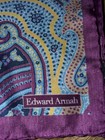 Nwt Edward Armah 100  Silk Pocket Square In Pink  Purple Paisley Print 16    Sq