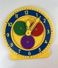 Vintage The Learning Clock Large Clock Moving Gears Teaching Time Education Toy