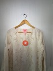 Paradisa Tunic Dress Size M Cream White Lace Overlay Long Sleeve