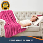 Hot Pink Sherpa Fleece Throw Blanket 50 60 Soft Reversible Plush Warm Cozy