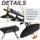 39  Metal Ball Design Hanging Pool Table Light Billiard Lamp With 3 Metal Shades