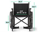 Medline Comfortable Folding Wheelchair W  Swing-back Desk-length Arms   Footrest