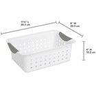 Sterilite White Small Ultra Basket Durable Plastic Storage Organizer   12 Pack 