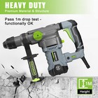 Workpro 12 5amp Heavy Duty Premium Sds-plus Rotary Hammer Drill Corded 5pcs Bits