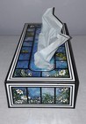 Vintage Mcm Mid Century Modern Blue Plastic Floral Tissue Box Cover