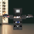 Pro Rolling Aluminum Makeup Train Case Salon Cosmetic Trolley Organizer Box
