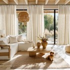  Pinch Pleated Thick Linen Curtains 84 Inches 55 w X 84 l  pack Of 2  Natural