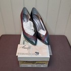 Amalfi Ecstatic Womens High Heel Shoes Sz 7 5 Aa Slip On Leather Pumps Italy Nib