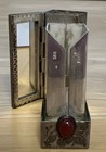 Antique Vintage 800 Sterling Silver Lipstick Case Compact Mirror Etched