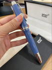 Montblanc Classique Blue Silver Rollerball Pen - Glacier Collection  Full Boxed