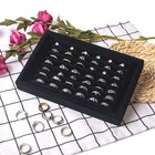 Pangkeep Ring Holder Display Tray Jewelry Organizer Stands For 7 Rows  Black