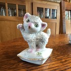 Vintage 1950s Japan Sugar Glaze Porcelain Cat Figurines Lot Of 4 Kittens Mcm