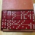 Crisloid Maroon Red Dominoes W  Original Case   Rules Of Play