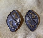 Vtg Silver Concho Set W sapphires  New Old Stock