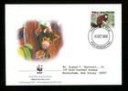 Postal History Papua New Guinea Scott  1090 Fdc Wwf Set 4 Animals 10 15 2003