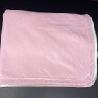 Nursery Rhyme Pink Baby Blanket White Velour Soft Chamois Lovey Security
