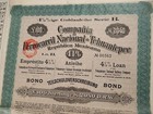 Mexico 1909 Ferrocarril Nacional Tehuantepec 100 Sterling Gold Coupons Bond Loan