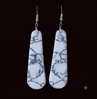 Navajo Indian Sterling Silver Howlite Slab Earrings