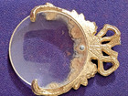 Antique Vintage Victorian Ornate Filigree  Magnifying Glass 2 5  Pink Stone